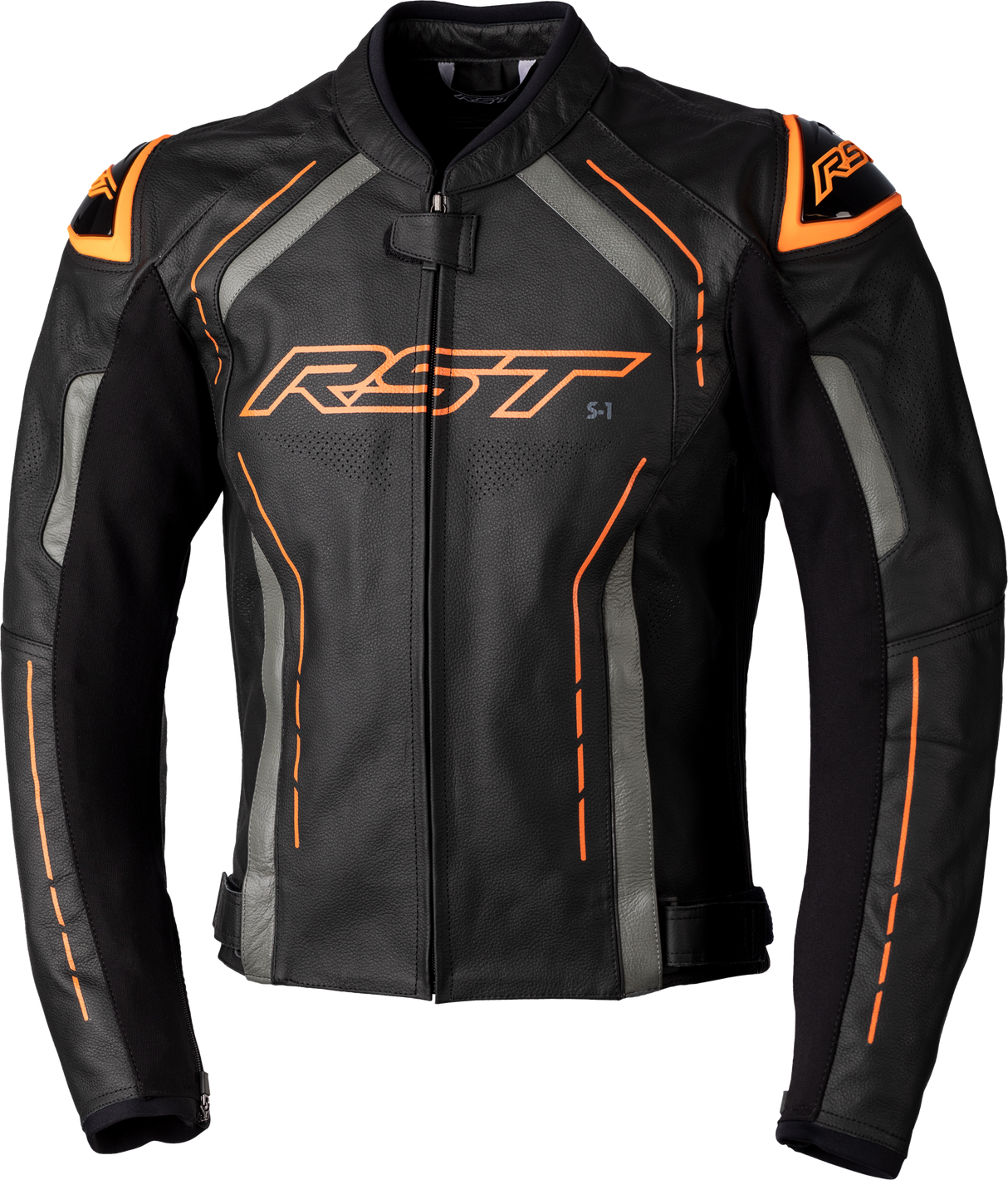 RST S1 Ce Jacket Blk/Gry/Neon Org Leather 3xl 102977ORG-50