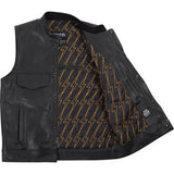 THRASHIN SUPPLY CO. Mulholland Leather Riding Vest - Black - Medium TMJ-14-09