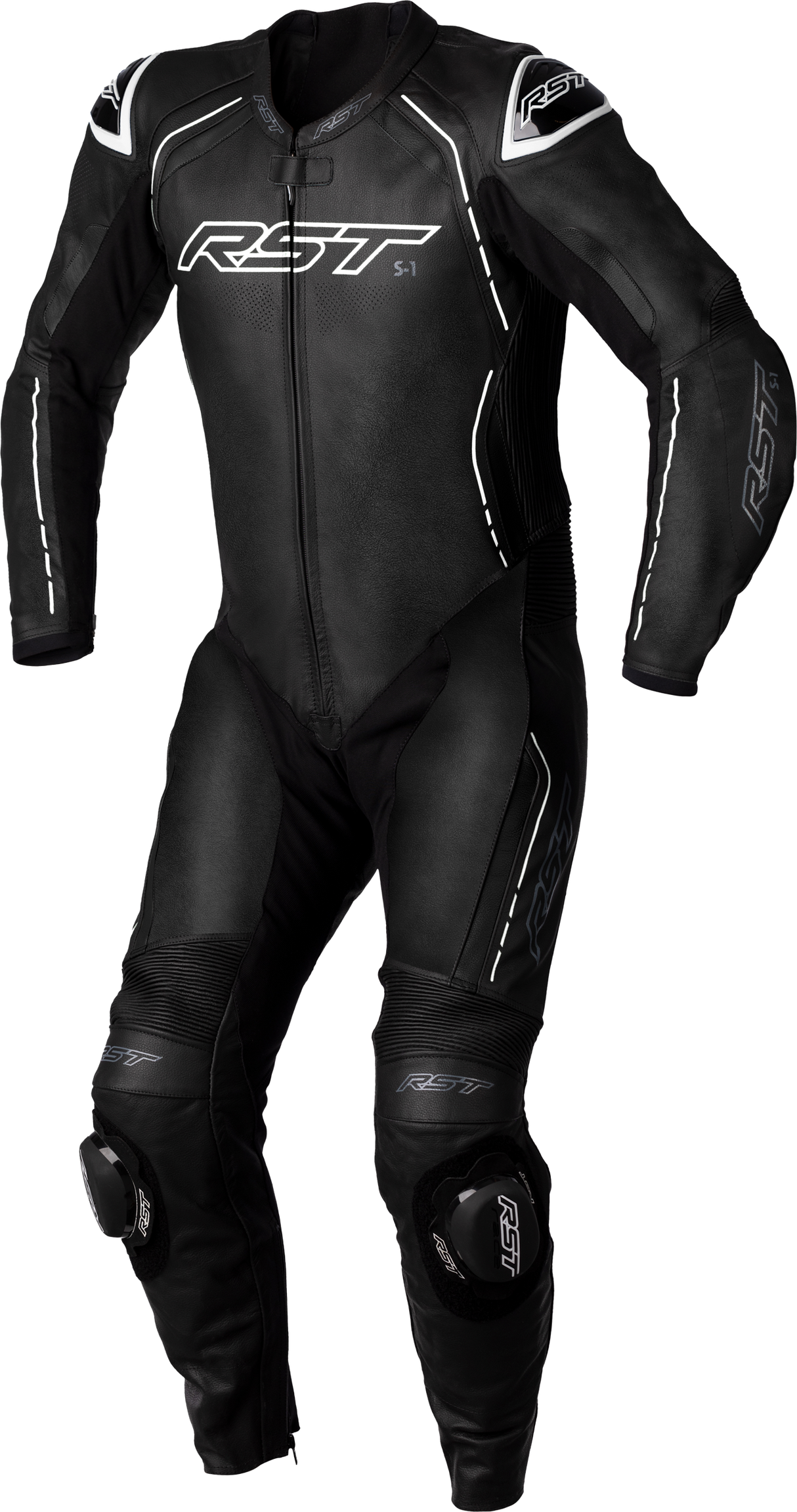 RST S1 Ce Suit Blk/Blk/Whi Leather Xs 102987WHI-38