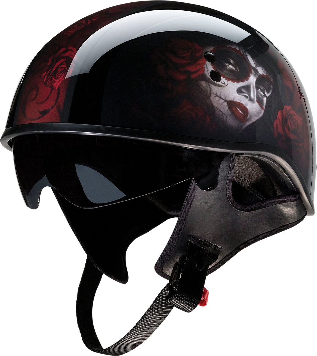 Z1R Vagrant Helmet - Red Catrina - Black/Red - Small 0103-1314