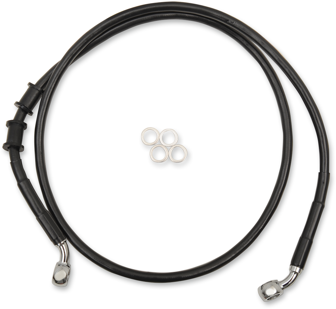 DRAG SPECIALTIES Brake Line - Front - +8" - Black - XL 614766-8BLK