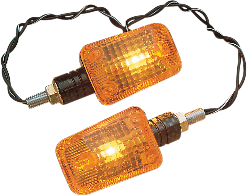 K&S TECHNOLOGIES Mini Stalk Marker Lights - Carbon/Amber 25-8149