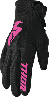 THOR Women's Sector Gloves - Black/Pink - XL 3331-0245