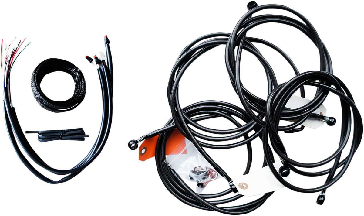 LA CHOPPERS Cable Kit - 12" - 14" Ape Hanger Handlebars - Midnight LA-8053KT2-13M