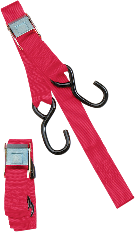 Parts Unlimited Heavy-Duty Cam Buckle Tie-Downs - 1-1/2" X 6' - Red Td0010