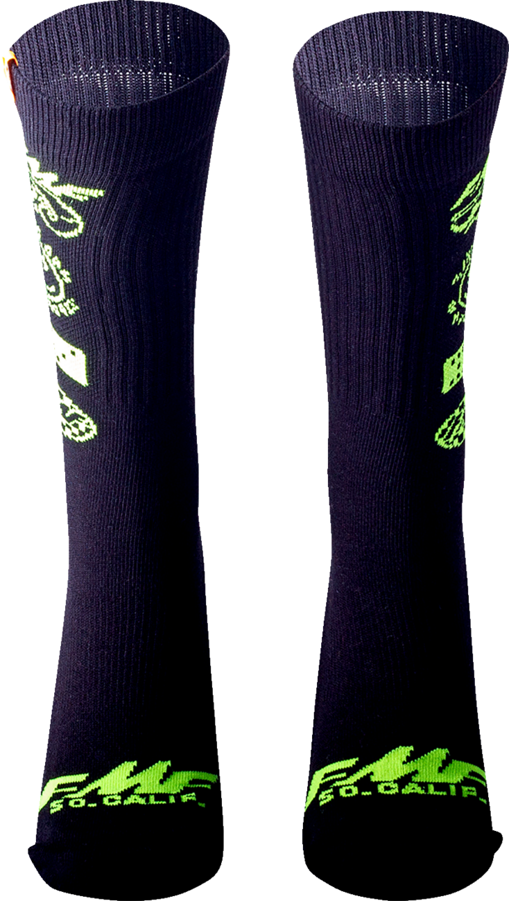 FMF Stacked Socks - Black - One Size SP22194904 3431-0733