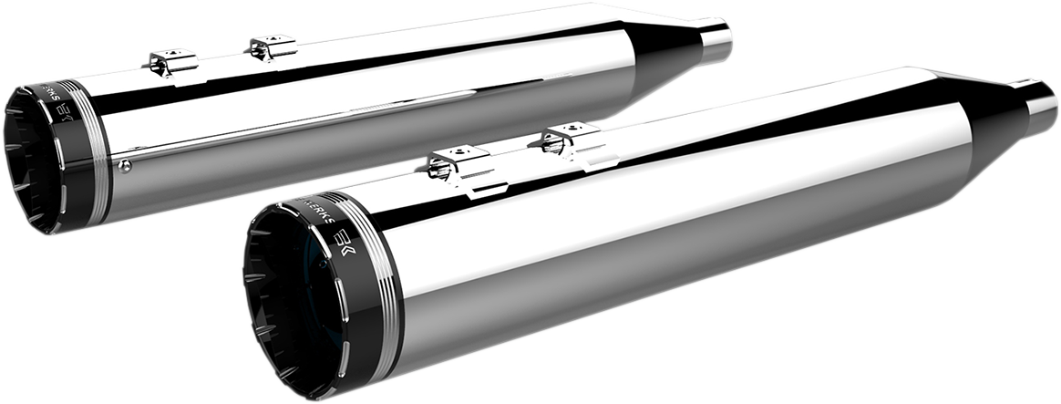 KHROME WERKS Mufflers - Chrome with Tracer Tip 202790