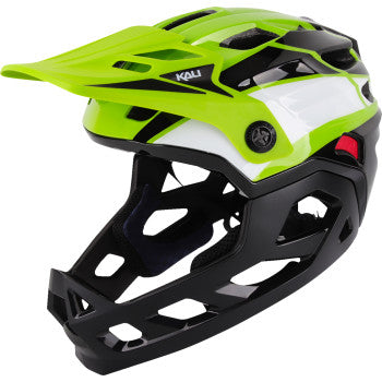 KALI Child Maya Full Face Helmet - Race - Gloss Lime/White/Black - OS 0221923322