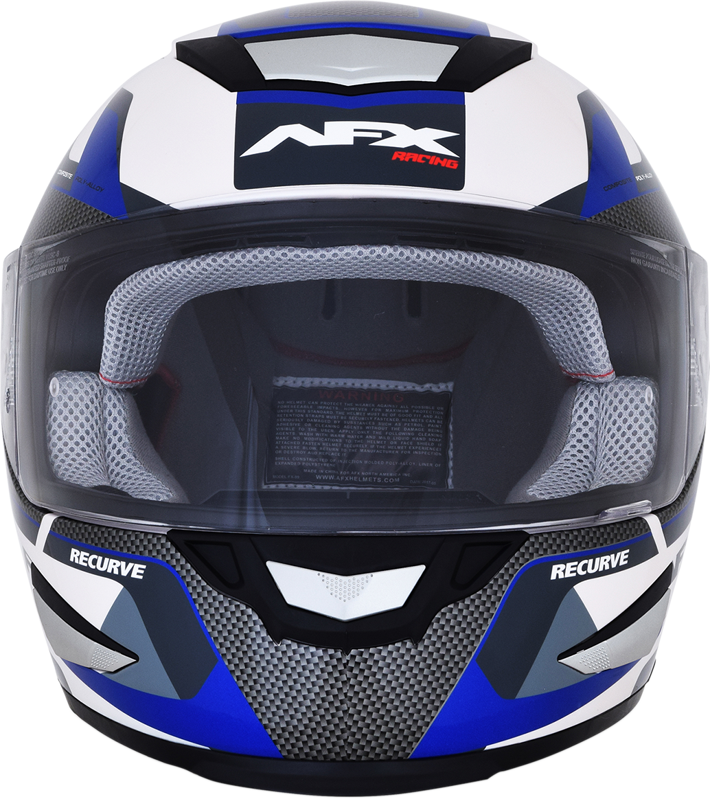 AFX FX-99 Helmet - Recurve - Pearl White/Blue - Large 0101-11123