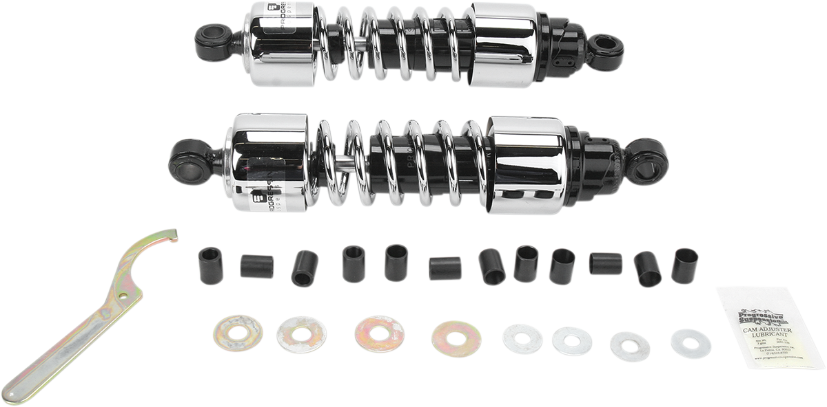 PROGRESSIVE SUSPENSION Shocks - 412 Cruiser Series - Chrome - 12.5" - Heavy Duty 412-4206C