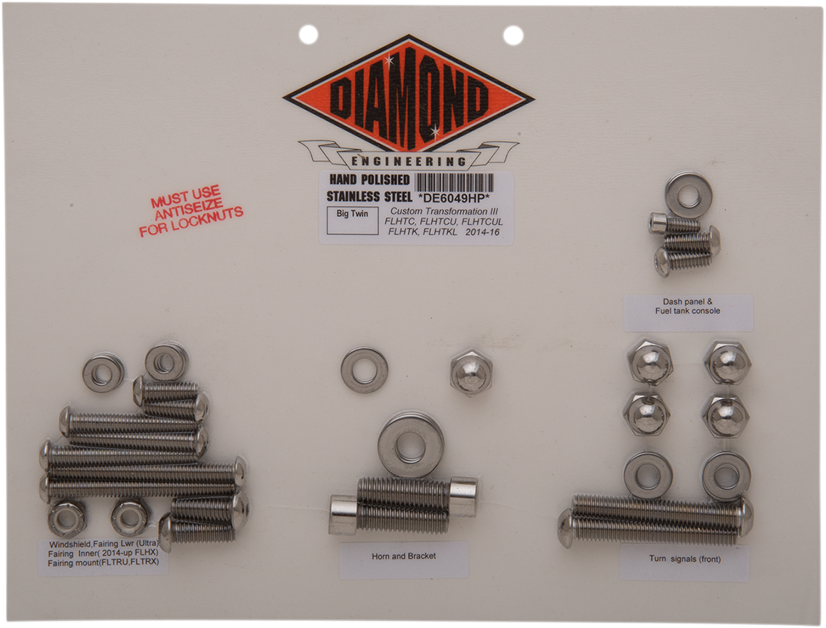 DIAMOND ENGINEERING Bolt Kit - Transformation - OE - Touring DE6049HP