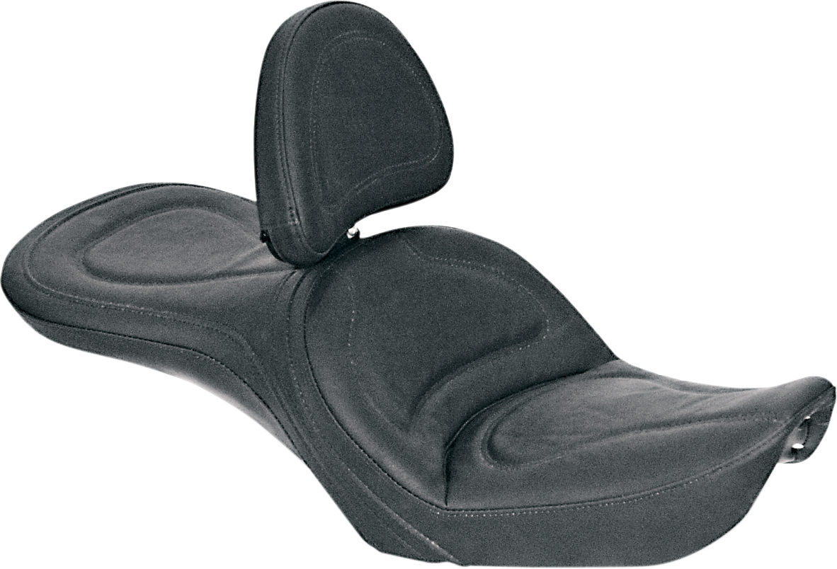 SADDLEMEN Seat - Explorer - With Backrest - Stitched - Black - FXDWG 83G52JS