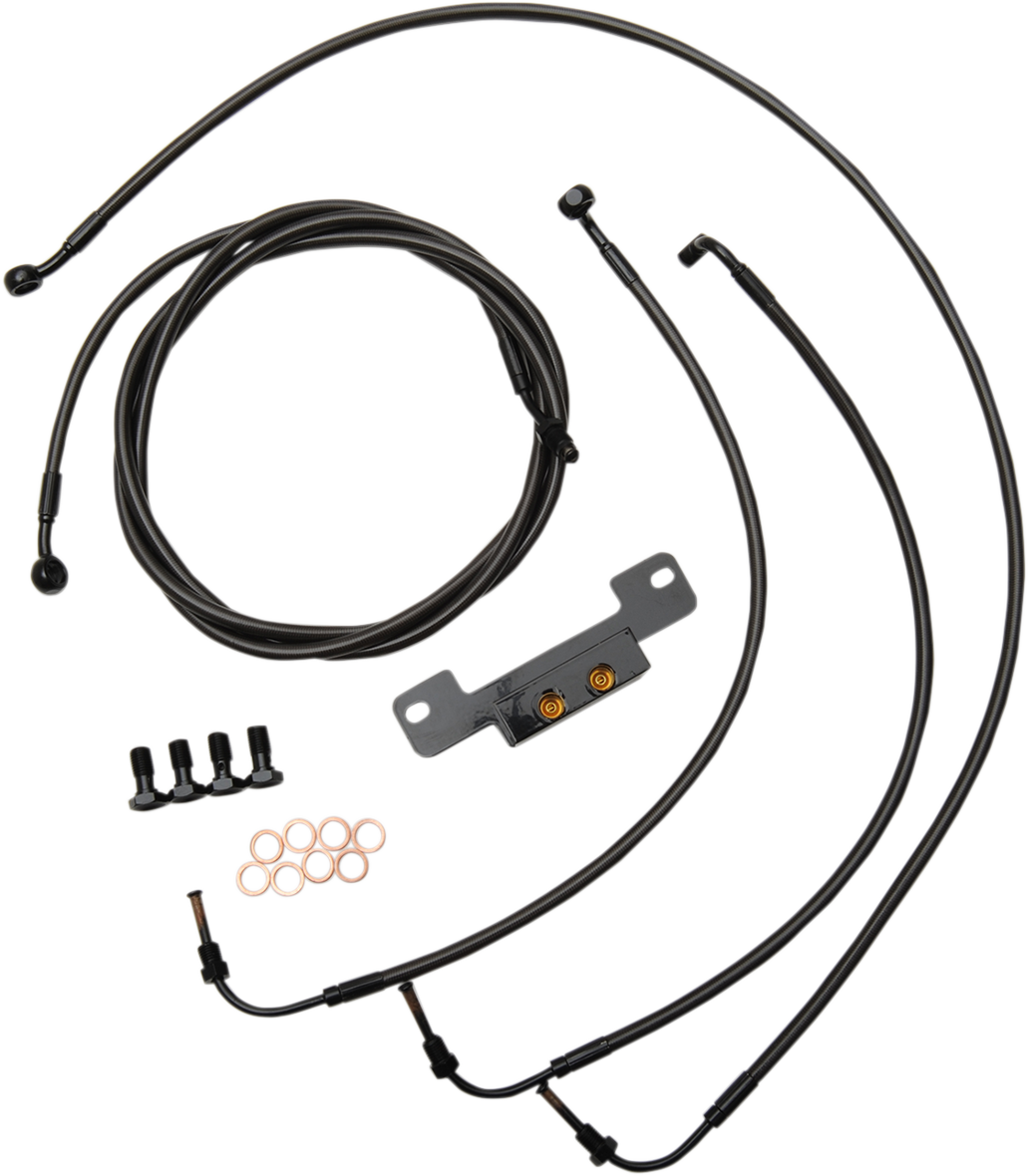 LA CHOPPERS Handlebar Cable/Brake Line Kit - 15" - 17" Ape Hanger Handlebars - Midnight LA-8055KT-16M