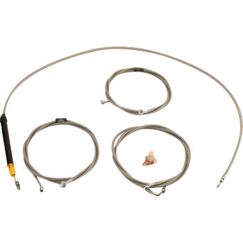 LA CHOPPERS Handlebar Cable/Brake Line Kit - Stock Ape Hanger Handlebars - Stainless Steel  Glide  LA-8059KT-08