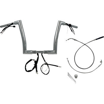 FAT BAGGERS INC. 1-1/2" EZ Install Flat Top Handlebar - 12" - Chrome 649912