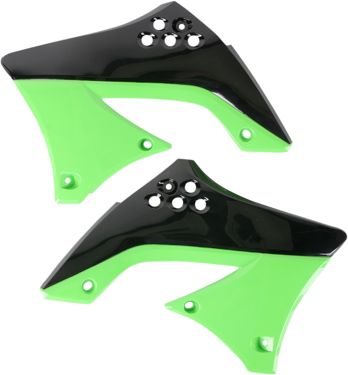 ACERBIS Radiator Shrouds - Black/Green 2141711043