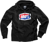 100% Official Fleece Zip-Up Hoodie - Black - Large 20032-00012