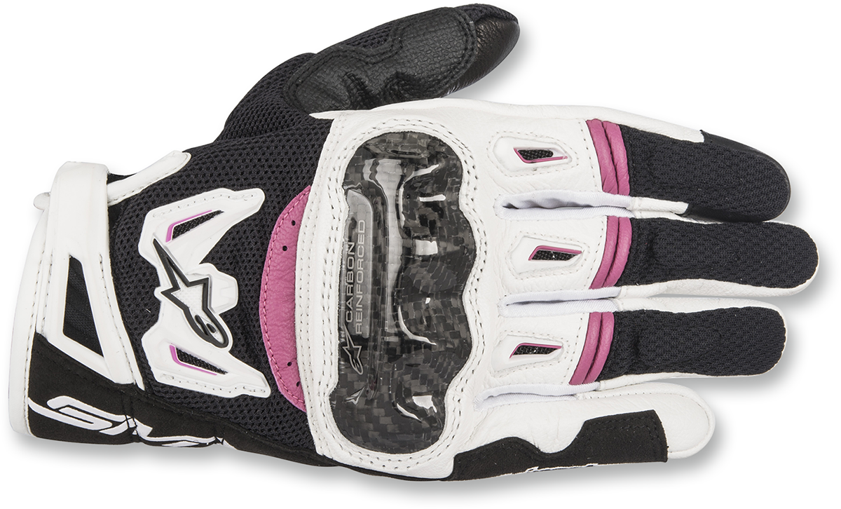 ALPINESTARS Women Stella SMX-2 Air Carbon V2 Gloves - Black/White/Fuchsia - Medium 3517717-1239-M