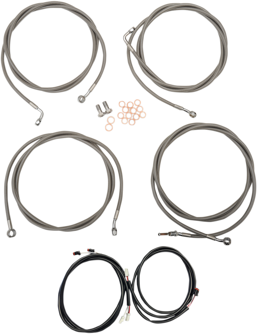 LA CHOPPERS Cable Kit - 12" - 14" Ape Hanger Handlebars - Stainless LA-8054KT3-13