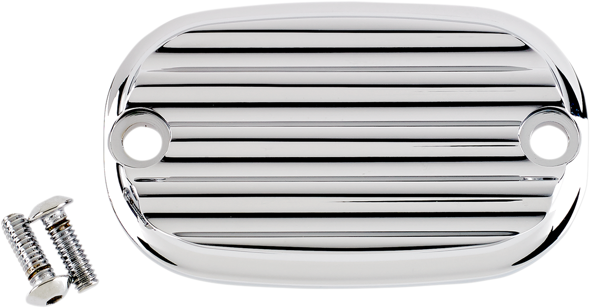 JOKER MACHINE Master Cylinder Cover - Finned - Chrome 08-01FN