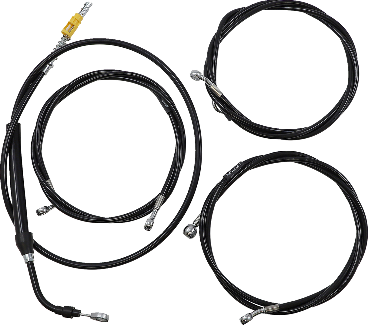 LA CHOPPERS Handlebar Cable/Brake Line Kit - Complete - 12" - 14" Ape Hanger Handlebars - Black Vinyl LA-8058KT2-13B