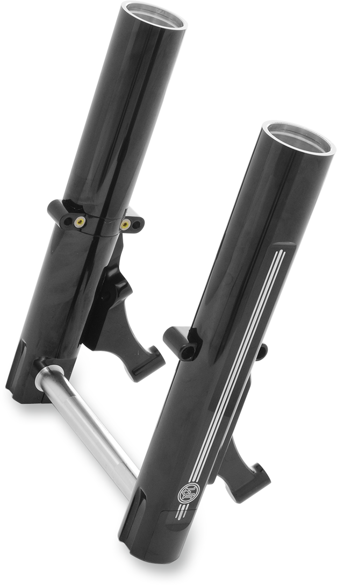 PERFORMANCE MACHINE (PM) Lower Fork Leg Kit - Dual Disc - Contrast Cut - Black/Silver - '14-'20 FL 0208-2098-BM