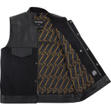 THRASHIN SUPPLY CO. Kanan Leather/Denim Riding Vest - Black - 2XL TMJ-13-12