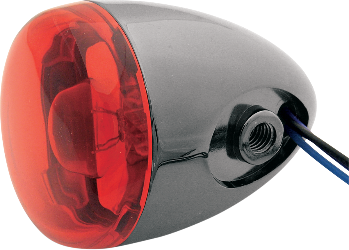 CHRIS PRODUCTS Turn Signal - Black Nickel/Red 8887R-BN