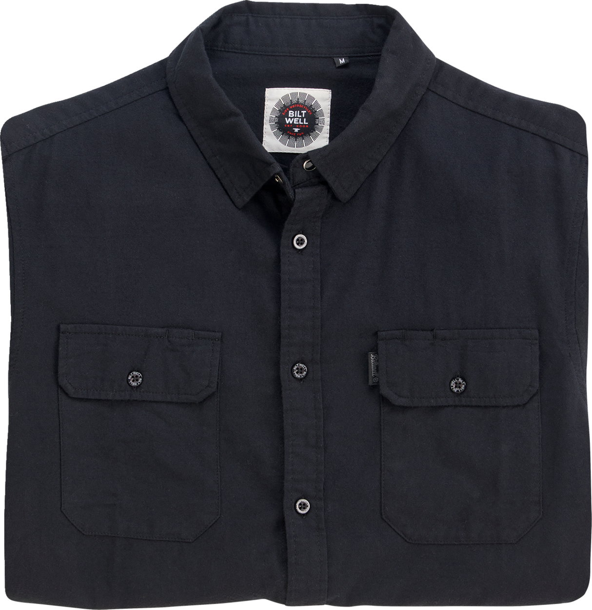 BILTWELL Blackout Lightweight Flannel - Large 8145-068-004