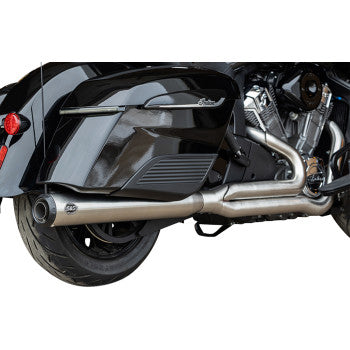 S&S CYCLE 2-into-1 Qualifier Exhaust System - Brushed Stainless Steel - Race Only - Indian with PowerPlus 550-1130