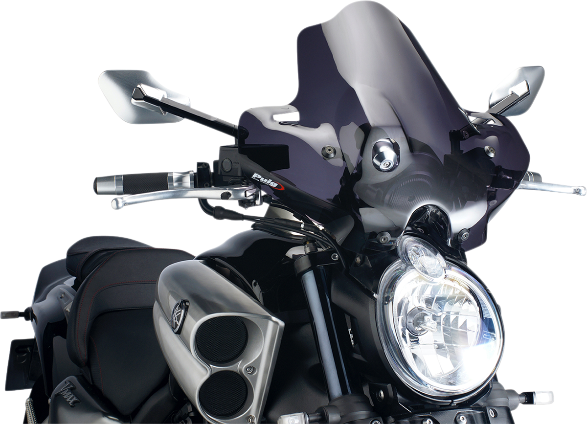 PUIG HI-TECH PARTS New Generation Windscreen - Dark Smoke - Vmax 4952F