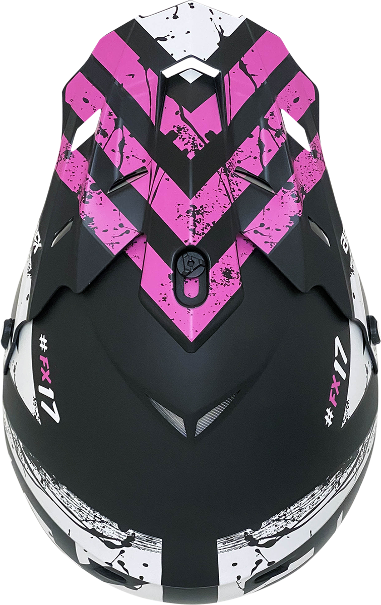 AFX FX-17Y Helmet - Attack - Matte Black/Fuchsia - Large 0111-1413