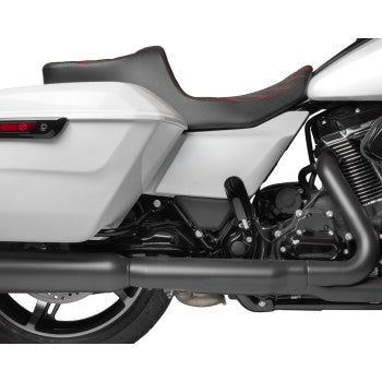 DRAG SPECIALTIES Predator III 2-Up Seat - Double Diamond - Red Stitching - FLT/FLH '23-'24 0801-1933