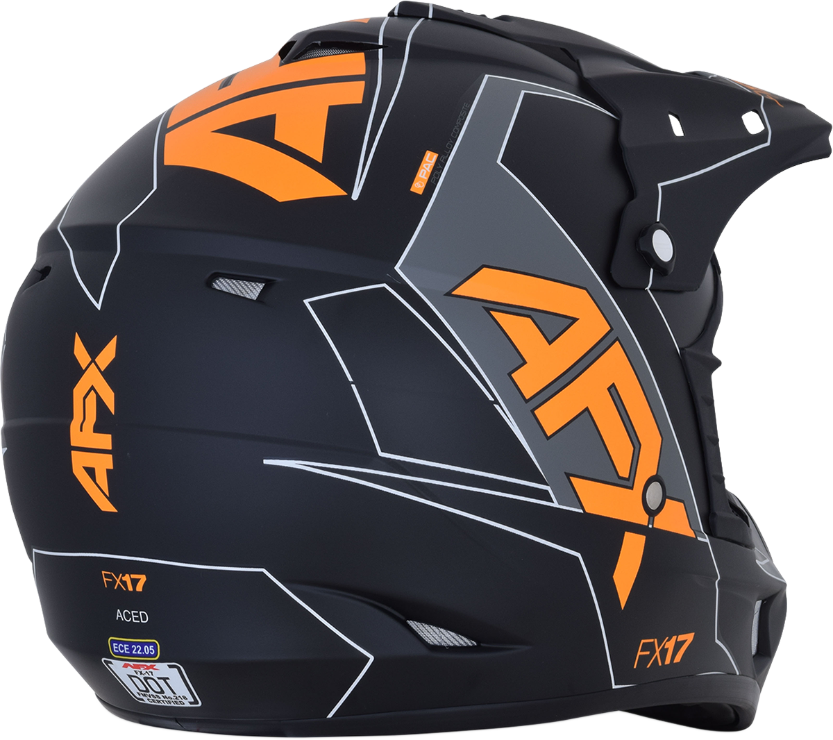 AFX FX-17 Helmet - Aced - Matte Black/Orange - XL 0110-6507