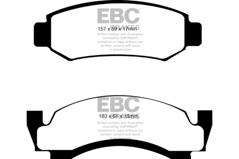 EBC 76-77 Ford Bronco 3.3 Greenstuff Front Brake Pads DP61261