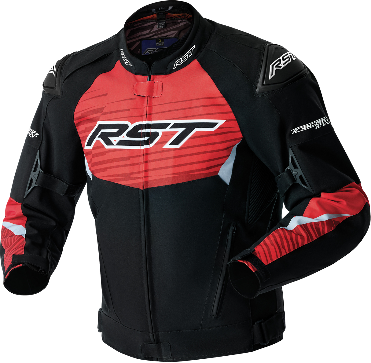 RST Tractech Evo D3o Jacket Black/Flo Red Textile Sm 103640F.RED-40