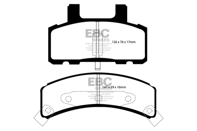 EBC 97-99 Cadillac Deville 4.6 (Rear Drums) Yellowstuff Front Brake Pads DP41273R