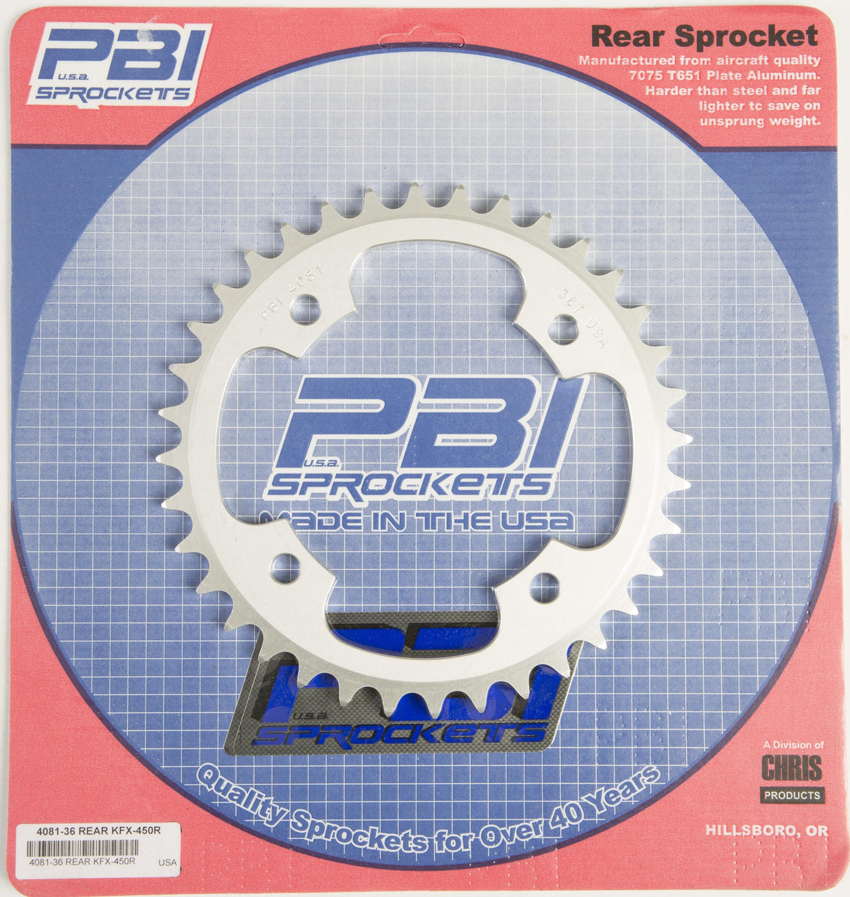 PBIRear Sprocket Aluminum 36t-520 Kaw4081-36-3