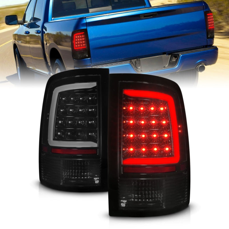 ANZO 09-18 Dodge Ram 1500 Full LED Tailights w/ Sequential Black Housing/Smoke Lens 311453