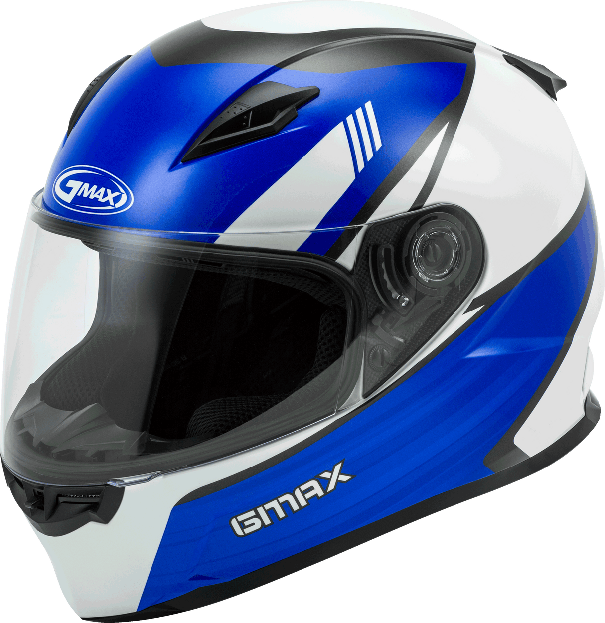 GMAX Ff-49 Full-Face Deflect Helmet White/Blue Sm G1494514