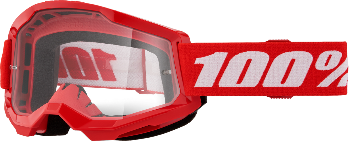 100% Strata 2 Goggle Red Clear Lens 50027-00018