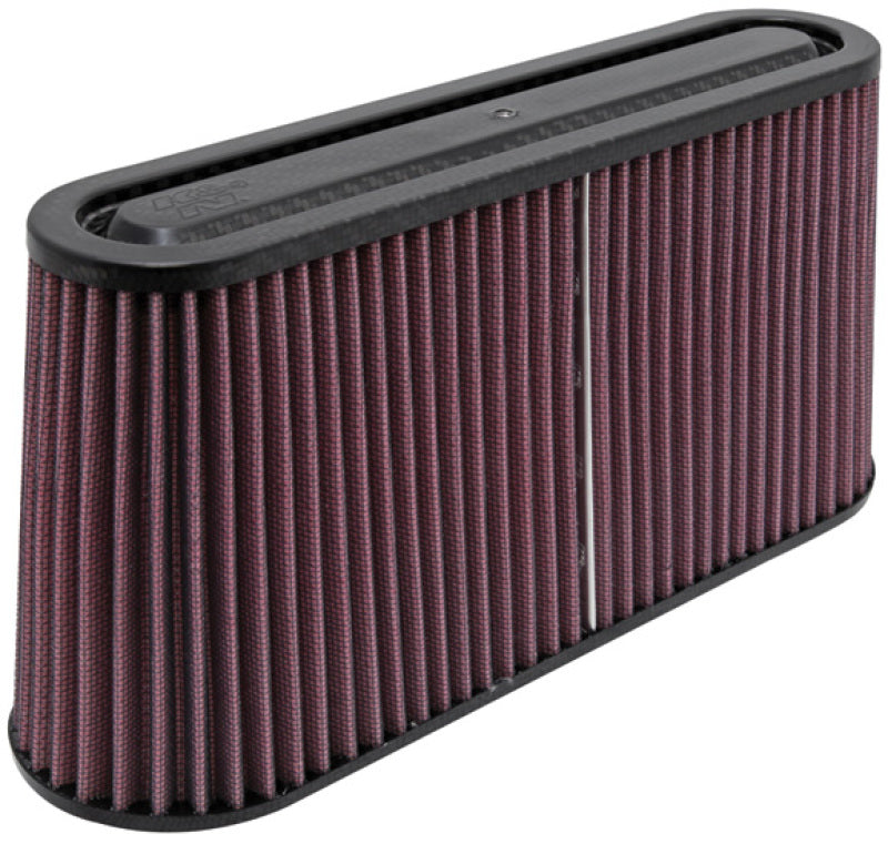 K&N Filter Univ Air Filter Carbon Fiber Top/Base Oval FLG 12x3-1/2in B / 11x2-1/2in T / 5-3/4in H RP-5105