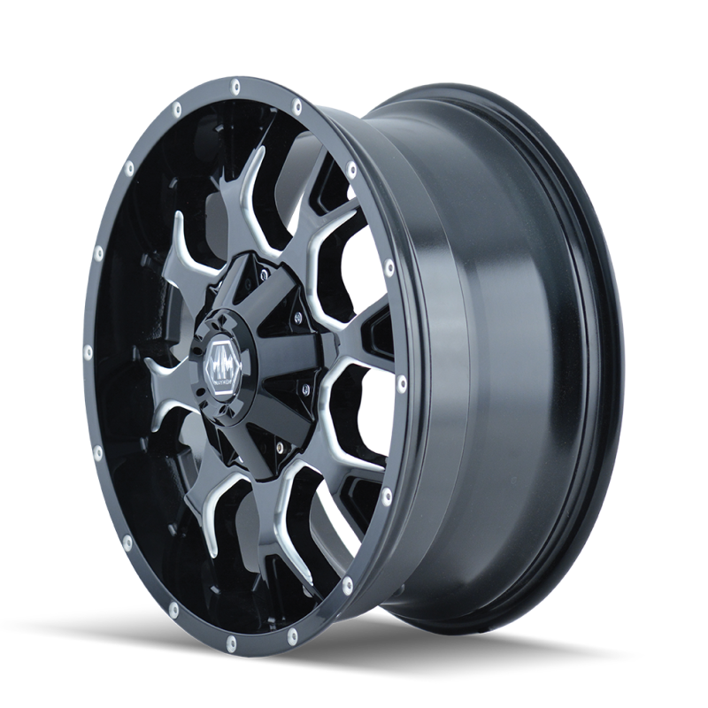 Mayhem 8015 Warrior 17x9 / 5x114.3 BP / -12mm Offset / 87mm Hub Black w/ Milled Spokes Wheel