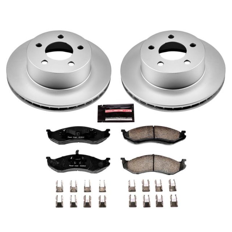 Power Stop 90-99 Jeep Cherokee Front Z17 Evolution Geomet Coated Brake Kit