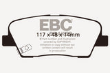 EBC 11+ Hyundai Equus 4.6 Redstuff Rear Brake Pads DP31806C