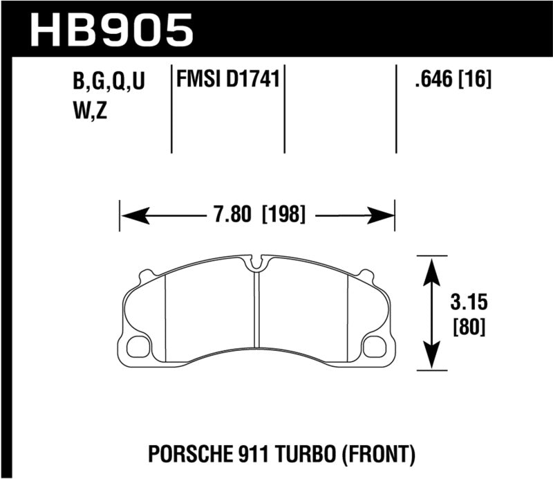 Hawk 14-18 Porsche 911 DTC-60 Race Rear Brake Pads