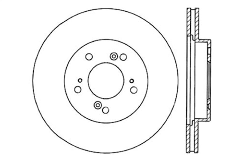 StopTech 97-01 Acura Integra Type R / 97-01 Honda CR-V Slotted & Drilled Left Front Rotor 127.40026L