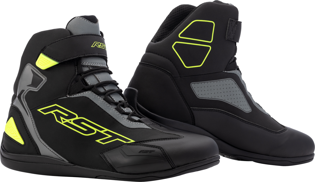 RST Sabre Moto Shoe Ce Boot Blk/Gry/Flo Yellow Sz 10 103053F.YEL-43
