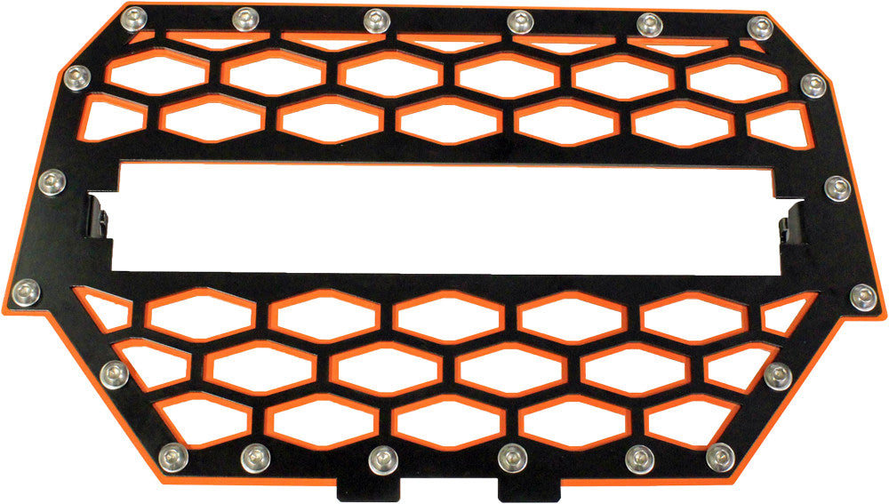 MODQUAD2-Panel Front Grill Black/Orange W/10" Light BarRZR-FGLS-1K-OR