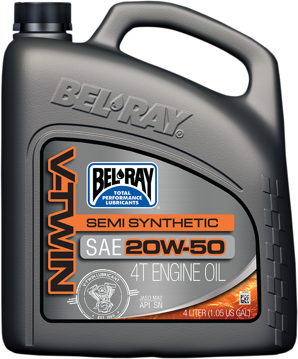 BEL-RAY V-Twin Semi-Synthetic Oil - 20W-50 - 4L 96910-BT4